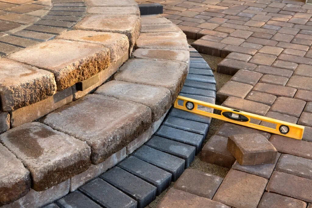 outdoor renovation work featuring masonry