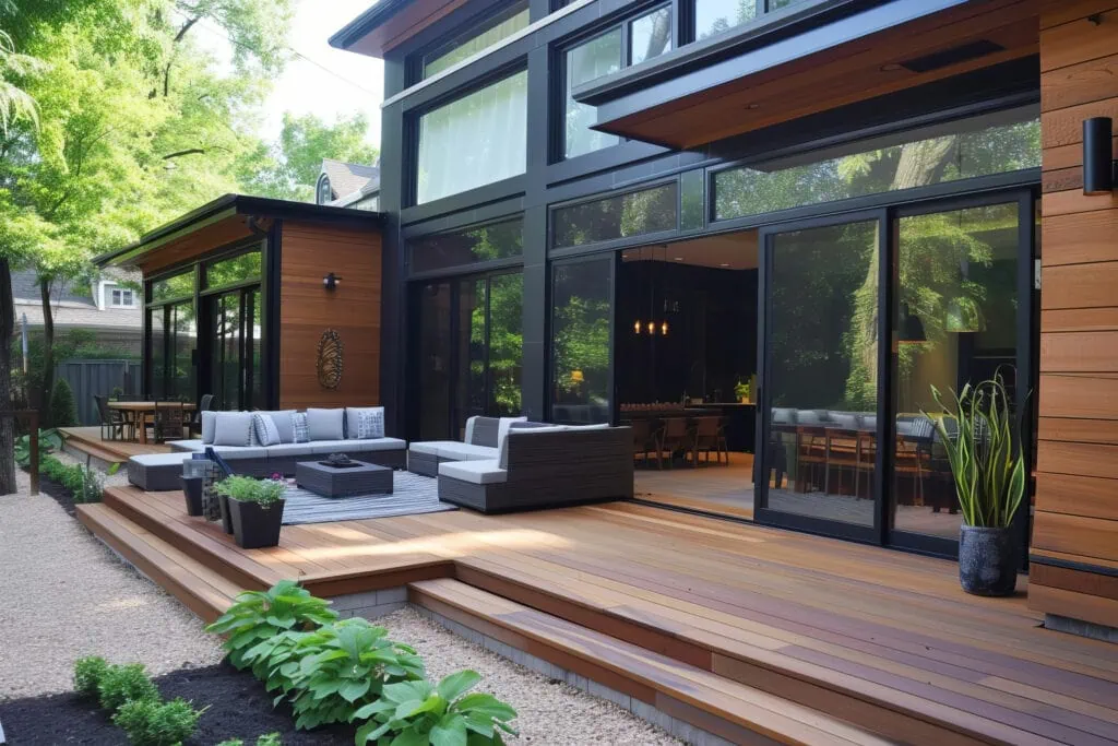 modern backyard living space
