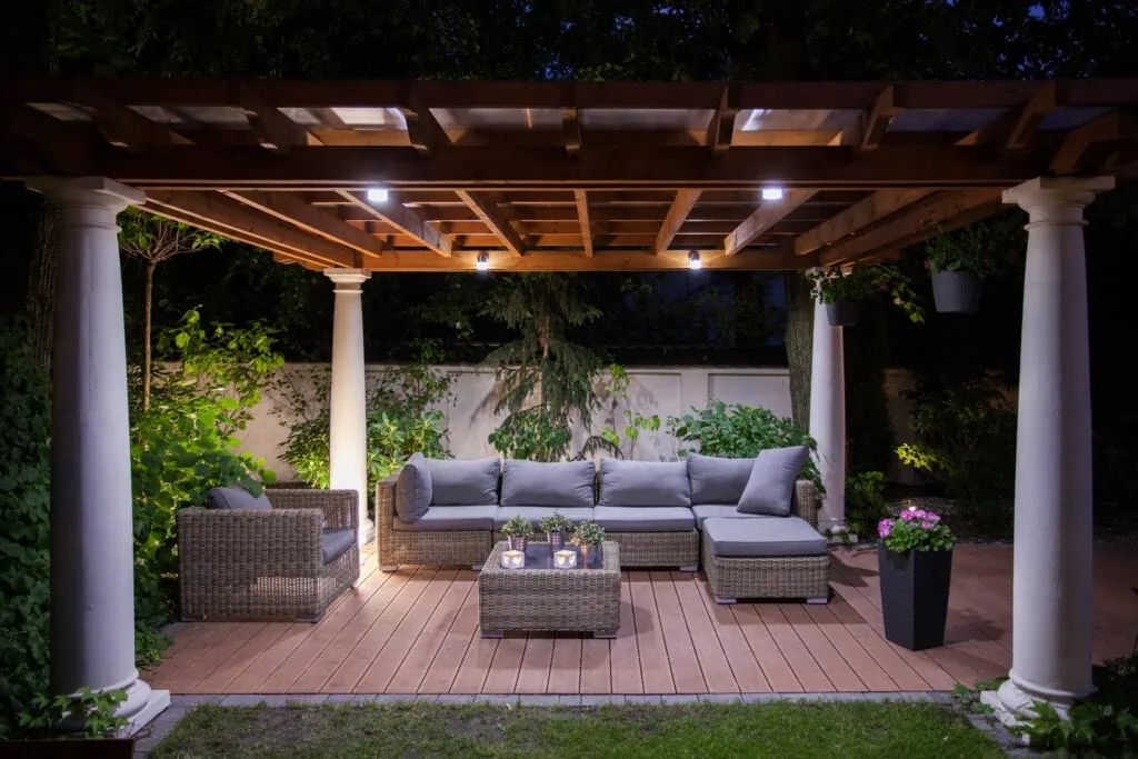 lighting a backyard living space